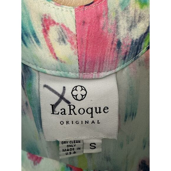 LaRoque Silk High Low‎ Water Color Maxi Dress NWT Sz S - Picture 3 of 4